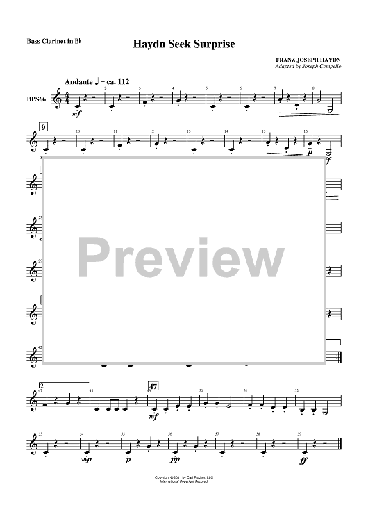 Haydn Seek Surprise - Bass Clarinet in Bb