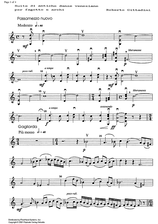 Suite di antiche danze veneziane - Violin 1