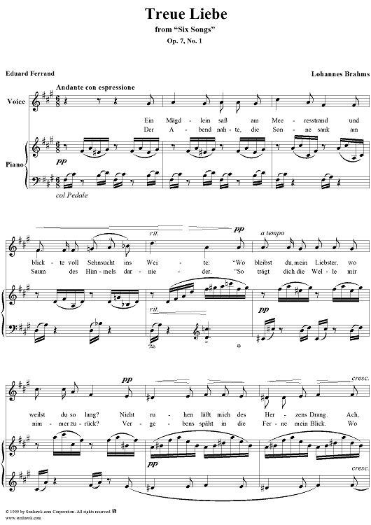 Treue Liebe - From "Six Songs" op. 7, no. 1
