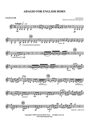 Adagio for English Horn - Clarinet in Bb