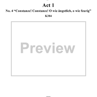 "Die Entführung aus dem Serail", Act 1, No. 4 "Constanze! Constanze! O wie ängstlich, o wie feurig" - Full Score