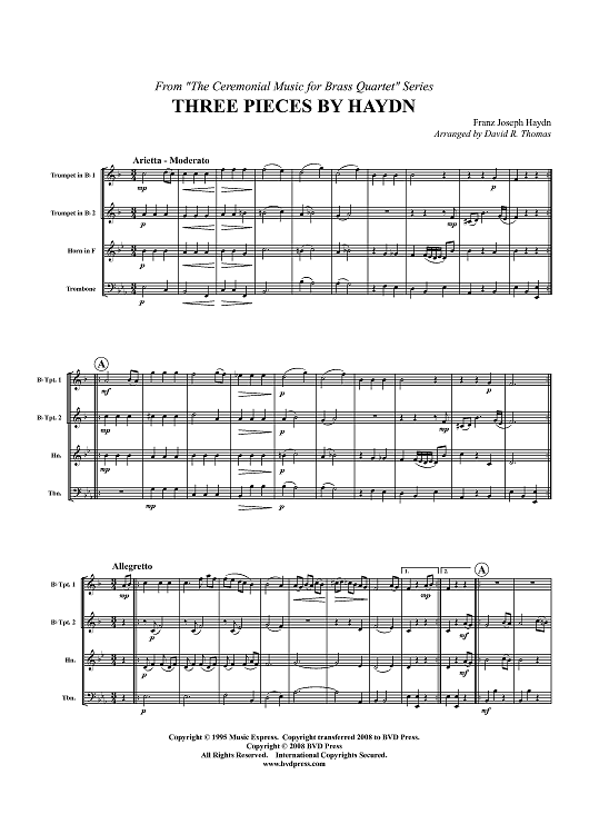 Three Pieces by Haydn - Score