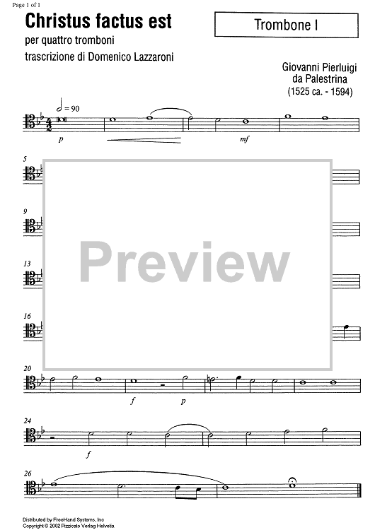 Christus factus est - Trombone 1
