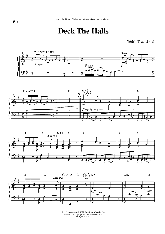 Deck The Halls - Keyboard or Guitar