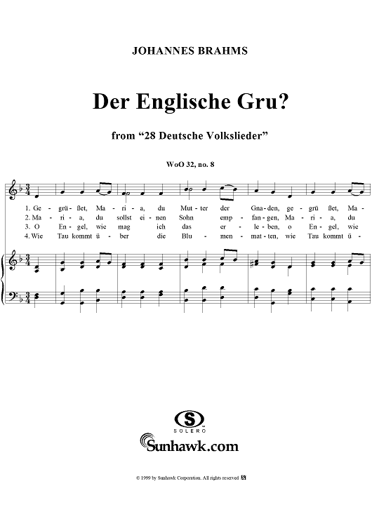 Der englische Gruß - No. 8 from "28 Deutsche Volkslieder" WoO 32