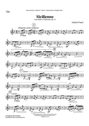 Sicilienne - from Pelléas et Mélisande, Op. 78 - Part 3 Horn or English Horn in F