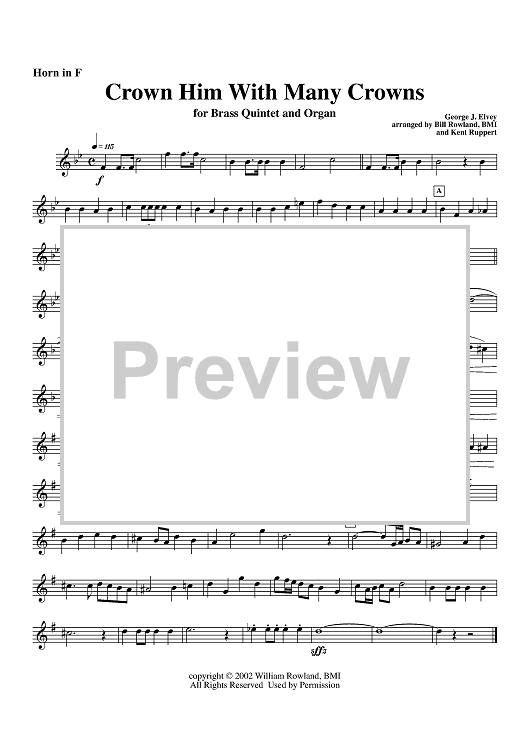 Crown Him With Many Crowns - Horn in F