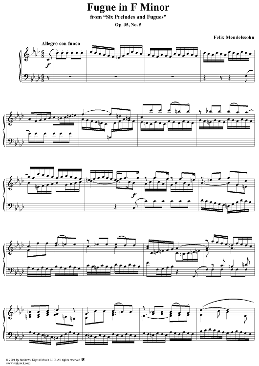 Six Preludes and Fugues, Op. 35: Fugue No. 5 in F Minor&quot
