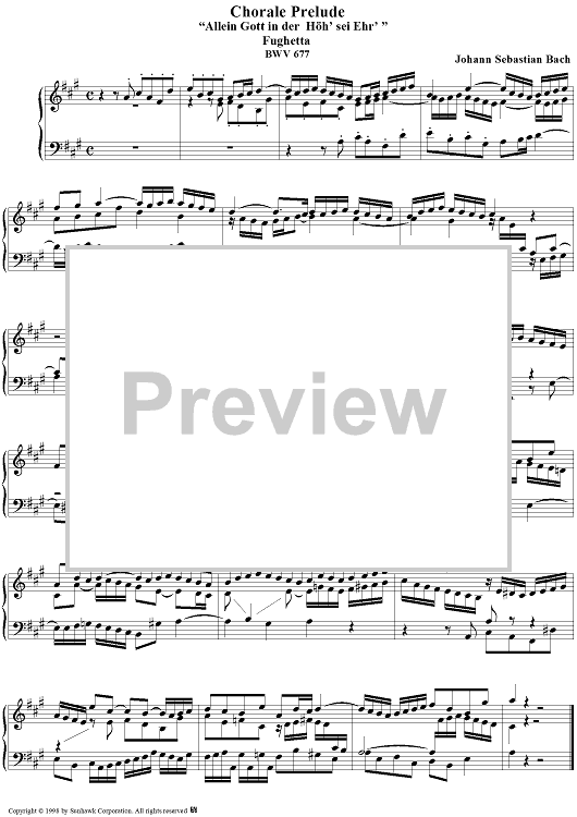 Chorale Prelude, BWV 677: Allein Gott in der Höh' sei Ehr
