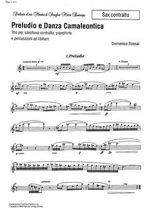 Preludio e Danza Camaleontica - Alto Saxophone