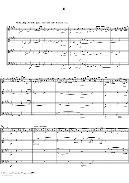 Op. 59, No. 2, Movement 2 - Score