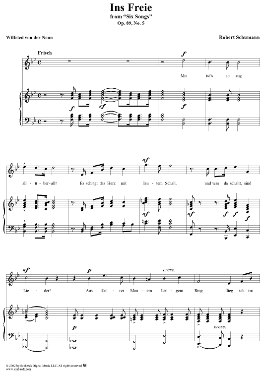 Six Songs, Op. 89, No. 5: In's Freie