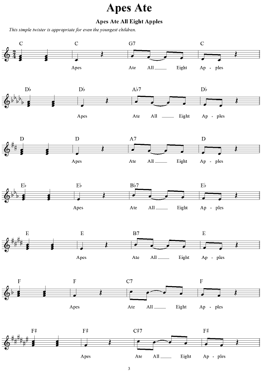 Singing Tongue Twisters, Section 1: Ap-Bl