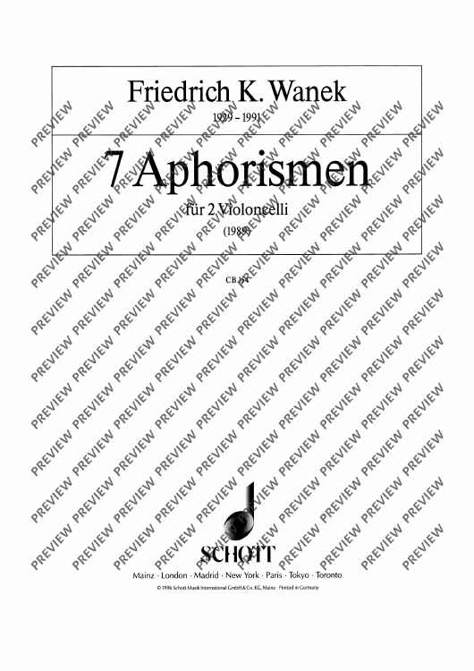 7 Aphorismen - Performing Score