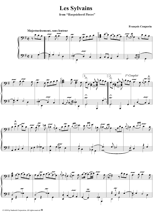 Harpsichord Pieces, Book 1, Suite 1, No. 8:  Les Sylvains