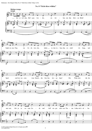 "Nicht diese wilden", No. 8 from "Des Sängers Fluch", Op. 139