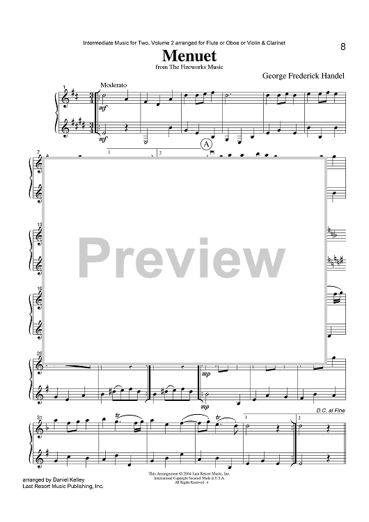 Menuet - from The Fireworks Music