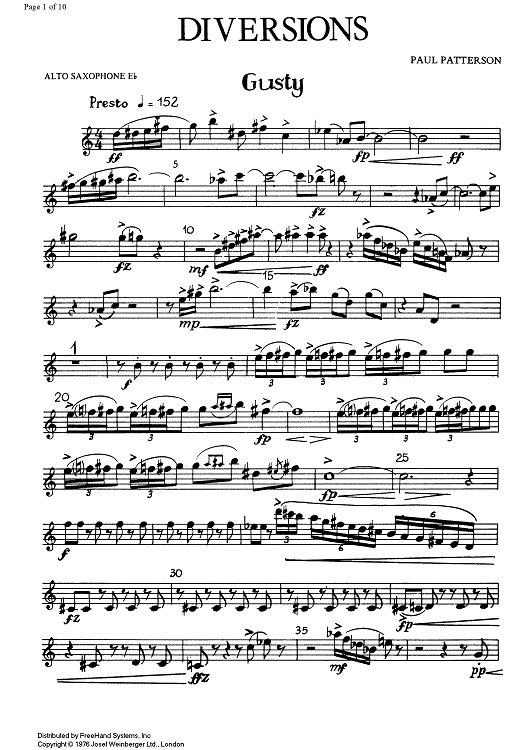 Diversions - E-flat Alto Saxophone