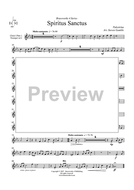 Spiritus Sanctus - Choir I Part 1, Trumpet in C