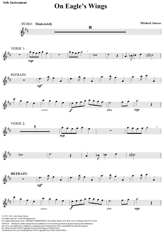 On Eagle's Wings - Solo Instrument