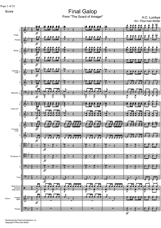 Final Galop from the Guard of Amager - Score