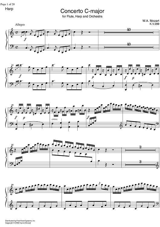 Concerto C Major KV299 - Harp