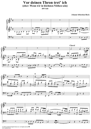 Vor deinen Thron tret' ich hiermit (inc), No. 18 from "18 Leipzig Chorale Preludes", BWV668