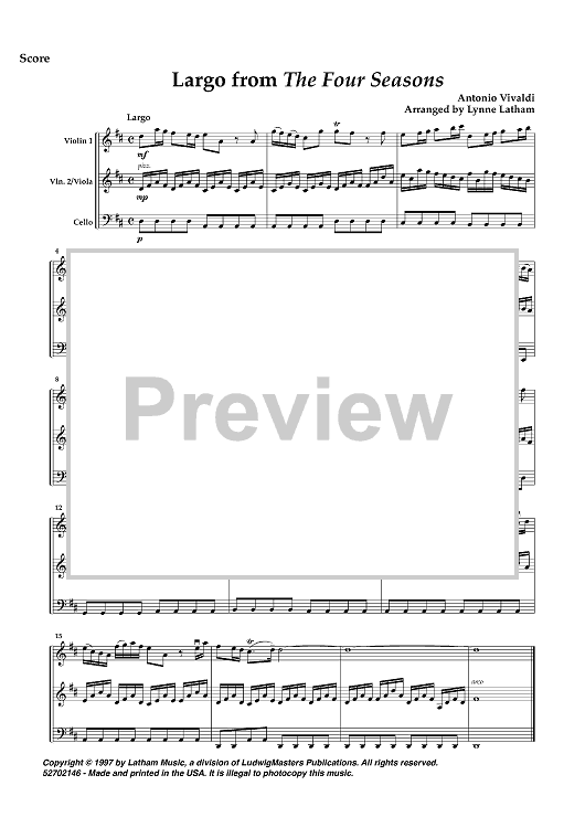 Largo from The Four Seasons - Score