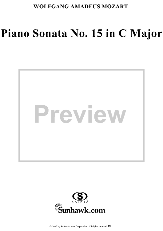 Piano Sonata No. 15 in C major, K545" Sheet Music for Piano Solo ...