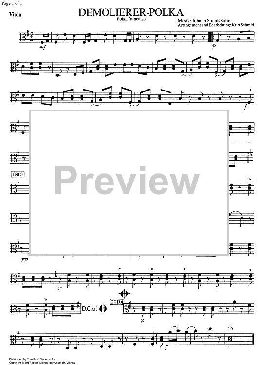 Demolierer Polka Op.269 - Viola