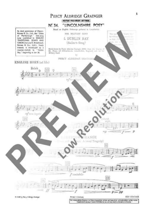 Lincolnshire Posy - Cor Anglais