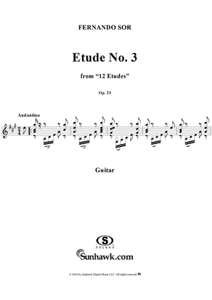 Twelve Etudes, Op. 29, No. 3: Andantino