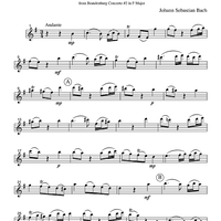 Andante - from Brandenburg Concerto #2 in F Major - Part 1 Clarinet in Bb