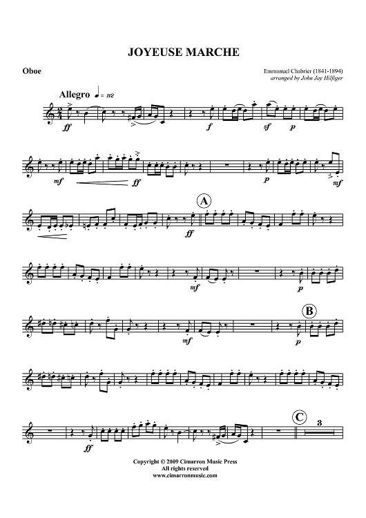 Joyeuse Marche - Oboe
