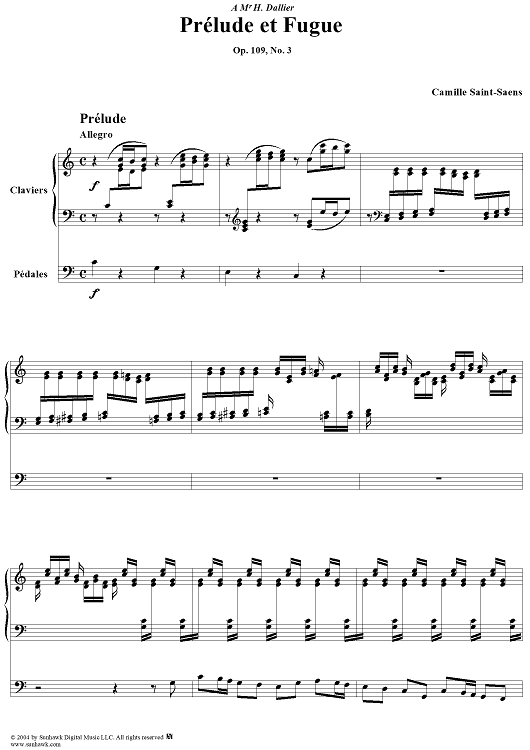 Prélude et Fugue in C Major, No. 3 from "Trois préludes et fugues", Op. 109
