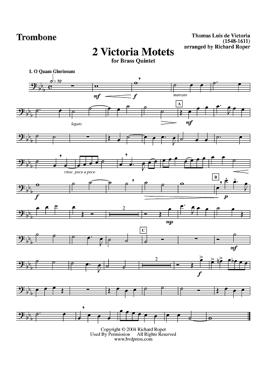 2 Victoria Motets - Trombone