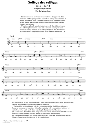 Solfège des solfèges, Book 1, Part 1 (Nos. 1 - 90)