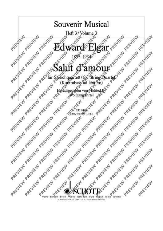 Salut d'Amour - Score and Parts