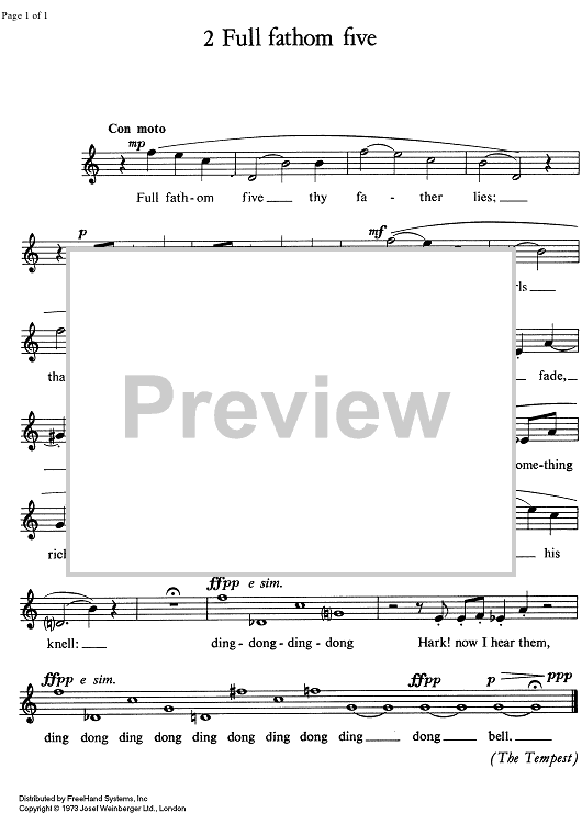 Full fathom five from the Tempest