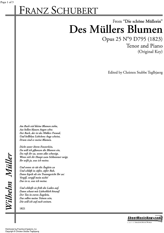 Des Müllers Blumen Op.25 No. 9 D795