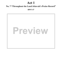Throughout the land Jehovah's praise record, No. 7 from Oratorio "Solomon", Act 1 (HWV67)