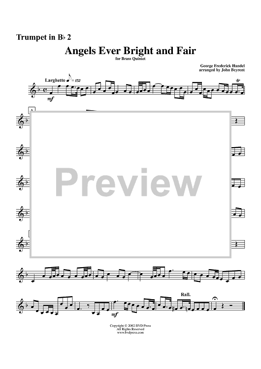 Angels Ever Bright and Fair - Trumpet 2