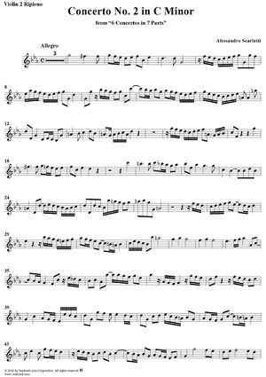 Concerto No. 2 in C Minor from "6 Concerti Grossi" - From "6 Concertos in 7 Parts" - Violin 2