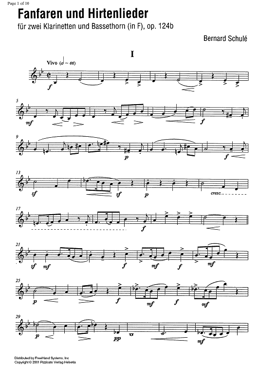 Fanfaren und Hirtenlieder Op.124b - Clarinet 2