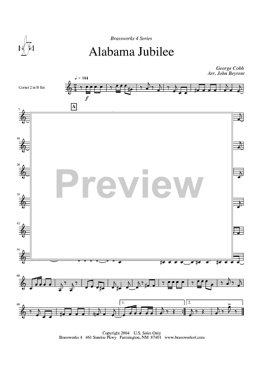 Alabama Jubilee - Cornet 2 in Bb