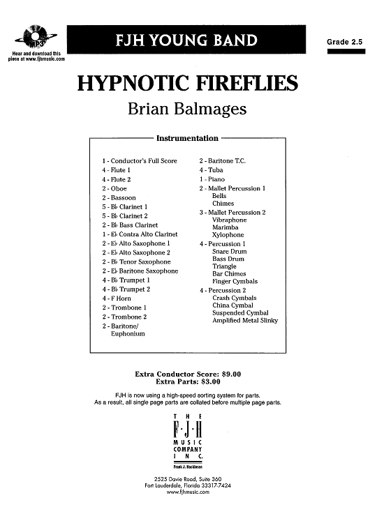 Hypnotic Fireflies - Score Cover