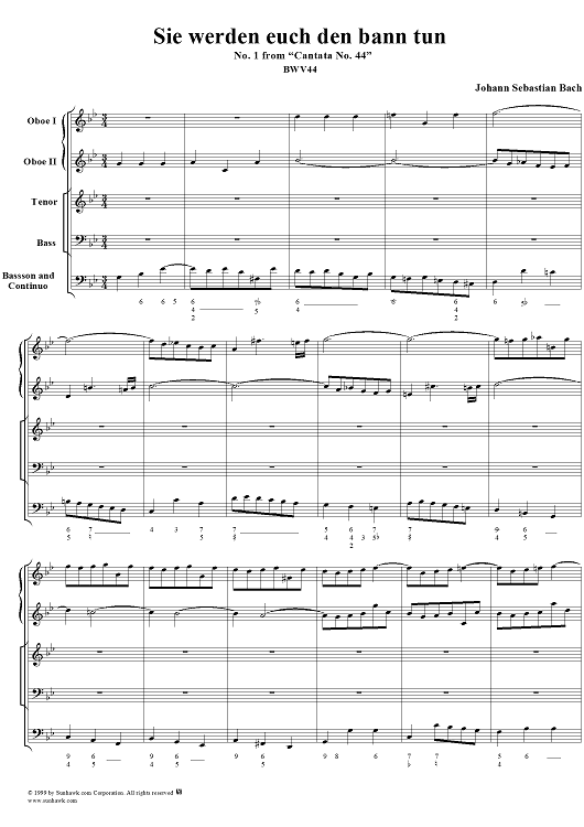 Sie werden euch in den Bann tun - No. 1 from "Cantata No. 44" - BWV44