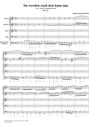Sie werden euch in den Bann tun - No. 1 from "Cantata No. 44" - BWV44