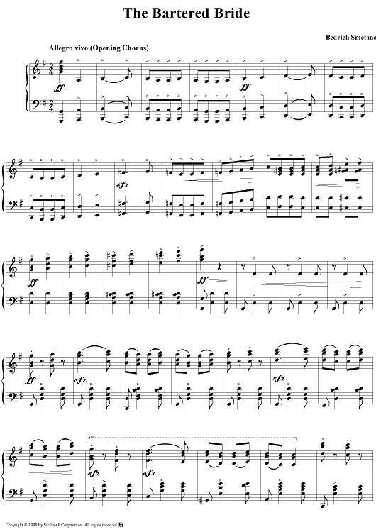 The Bartered Bride (Highlights for Piano)