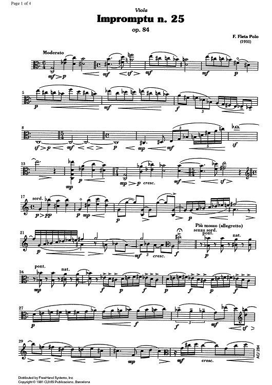 Impromptu No.25 Op.84 - Viola